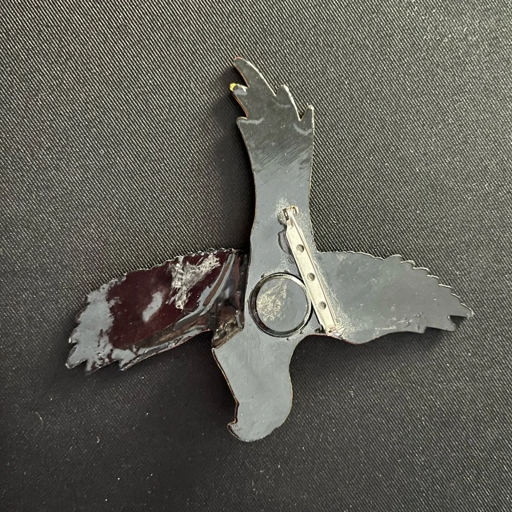 Vintage Hand Painted Parrot Brooch